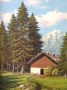 Paisaje alpino con refugio